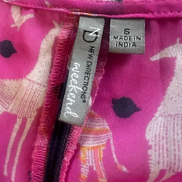 ND Weekend ladies, short sleeve floaty, scarf style top Small giraffe print pink - Picture 5 of 14